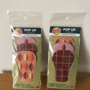 Scotch Brite Pop Up Sponges - 2 Packs/6 Sponges Expands Dishwasher Safe Cleaning